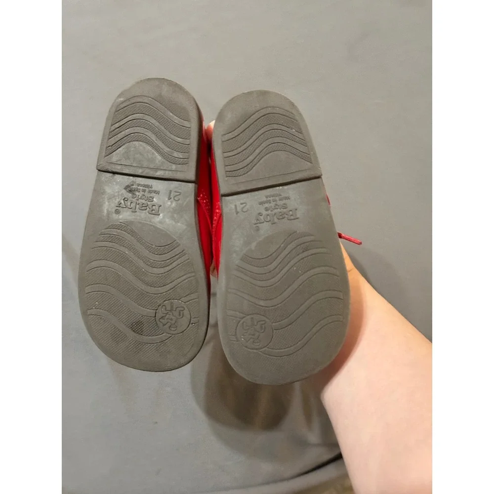 Beberils Size 21 Baby Toddler Booties‎ Shoes Patent Leather Tie Unisex Boy Girl